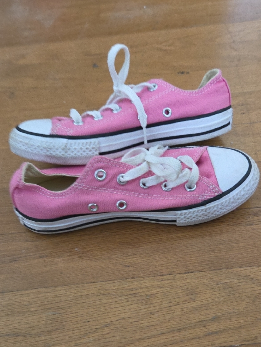 CONVERSE  Pink & White Low Top Sneakers - Picture 6 of 9